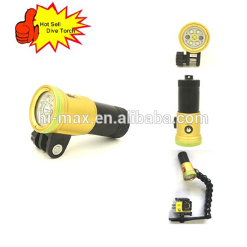 2015 Nuevo Hi-max V11 buceo buceo linterna 2400lm interruptor de botón con indicador de baja potencia Buceo foto / video luz